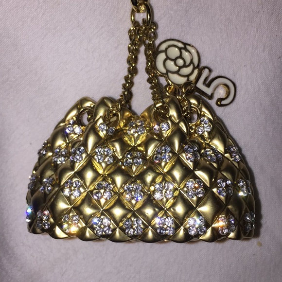 Beautiful crystal & gold purse keychain - Picture 2 of 3